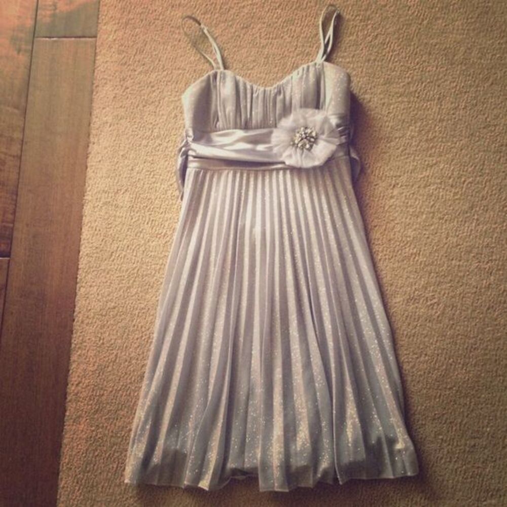 Speechless Shimmer Silver Dress